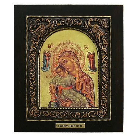 ΞΥΛΙΝΗ ΑΝΑΓΛΥΦΗ ΕΙΚΟΝΑ ΠΑΝΑΓΙΑ ΕΛΕΟΥΣΑ ΣΕ ΚΟΥΤΙ - 24x28cm