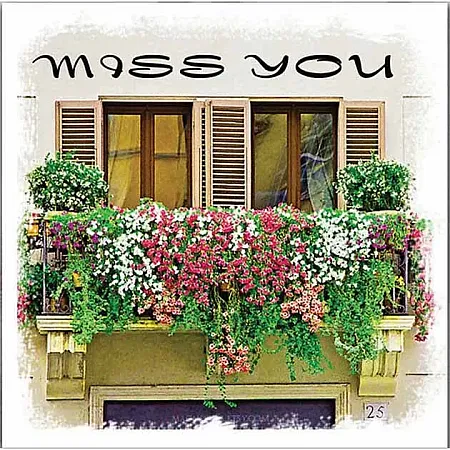 ΓΥΑΛΙΝΟ ΚΑΔΡΑΚΙ - MISS YOU 30x30cm 12/ΚΙΒ
