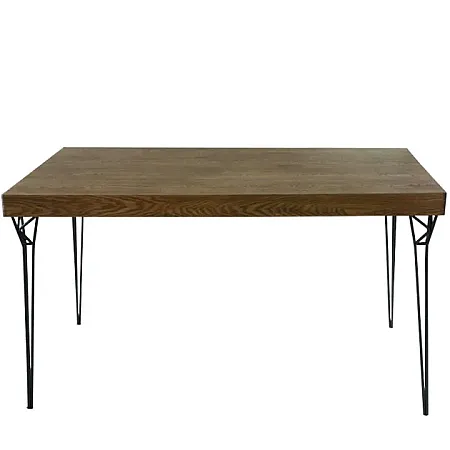 ΤΡΑΠΕΖI ΜΕ ΜΕΤΑΛΛΙΚΑ ΠΟΔΙΑ - MAYΡΟ/ΚΑΦΕ 150x90x80cm