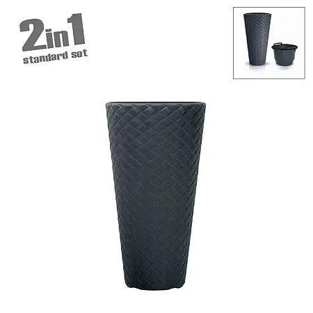 ΚΑΣΠΩ-ΓΛΑΣΤΡΑ (2 ΣΕ 1) ΑΝΘΡΑΚΙ ΚΩΝΟΣ MATUBA SLIM Φ30x55cm 1/3ΚΙΒ