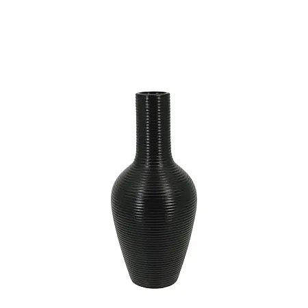 ΒΑΖΟ-ΜΠΟΥΚΑΛΙ ΜΑΥΡΟ ΚΕΡΑΜΙΚΟ ΓΡΑΜΜΩΤΟ Φ14x31cm - 12/KIB