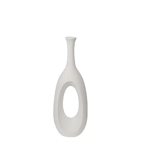 FIBERGLASS ΒΑΖΟ ΛΕΥΚΟ ΠΑΓΟΥ ΜΕ ΤΡΥΠΑ - 27x20x76cm 1/ΚΙΒ