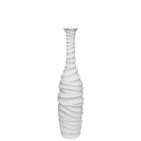 FIBERGLASS ΒΑΖΟ ΛΕΥΚΟ ANTIKΕ / ΚΥΜΑΤΙΣΤΟ - Φ20x86cm 1/KIB