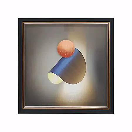 ΚΑΔΡΑΚΙ ΜΕ ΜΑΥΡΗ ΚΟΡΝΙΖΑ & ΓΥΑΛΙ - 3D ΣΧΗΜΑΤΑ ΑΦΗΡΗΜΕΝΟ - 35x35cm 20ΚΙΒ