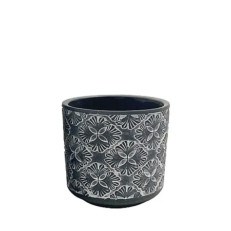 ΚΑΣΠΩ ΓΚΡΙ/ΛΕΥΚΟ ΣΤΡΟΓΓΥΛΟ MOTIBO ΑΝΘΗ ΜΙΚΡΟ - Φ13x12cm 18/15ΚΙΒ