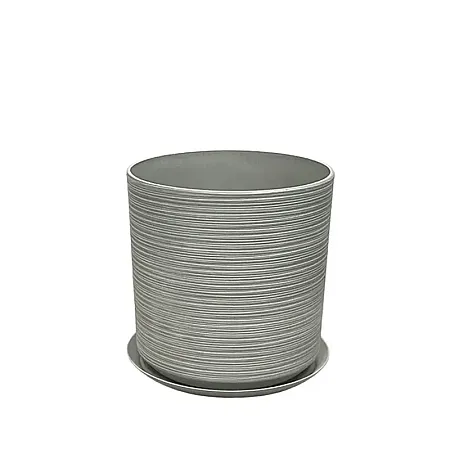 STONE POLYRESIN ΚΑΣΠΩ ΜΕ ΠΙΑΤΟ ΓΚΡΙ ΠΑΛΙΟ ΠΗΛΙΝΟ ΜΕΣΑΙΟ - Φ35x35cm