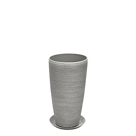 STONE POLYRESIN ΚΑΣΠΩ ΜΕ ΠΙΑΤΟ ΓΚΡΙ ΠΑΛΙΟ ΠΗΛΙΝΟ ΜΙΚΡΟ - Φ23x42cm
