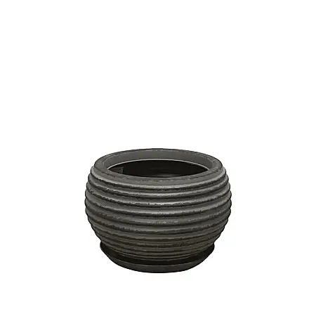 POLYRESIN ΚΑΣΠΩ ΜΕ ΠΙΑΤΟ ΜΑΥΡΟ ΠΑΛΑΙΩΜΕΝΟ ΓΑΒΑΘΑ ΜΙΝΙ - Φ29x19cm