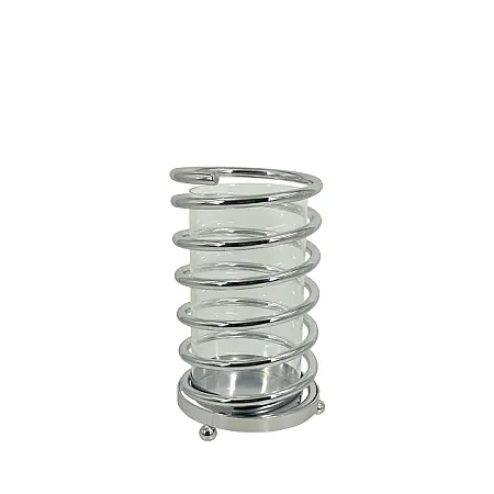 ΚΗΡΟΠΗΓΙΟ ΜΕΤΑΛΛΙΚΟ ΑΣΗΜΙ/ΛΕΥΚΟ ΕΛΑΤΗΡΙΟ ΜΕΓΑΛΟ ΜΕ ΓΥΑΛΙ - Φ13x22cm 24/ΚΙΒ