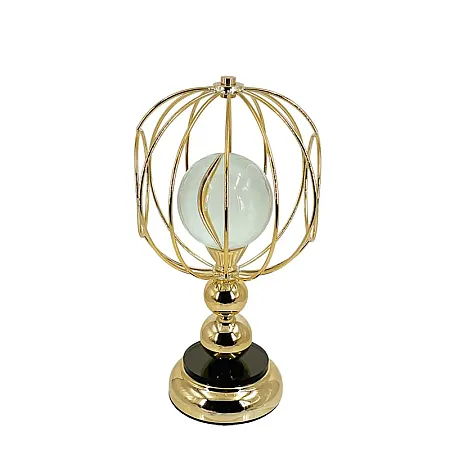 ΔΙΑΚΟΣΜΗΤΙΚΟ ΜΕΤΑΛΛΙΚΟ ΧΡΥΣΟ/ΜΑΥΡΟ ΣΦΑΙΡΑ ΜΕΓΑΛΟ ΜΕ ΓΥΑΛΙ - Φ20x36cm 6/ΚΙΒ