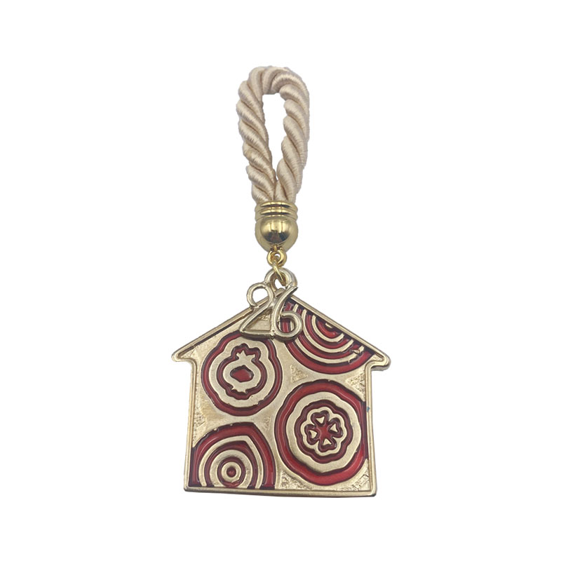 ΓΟΥΡΙ ΚΡΕΜΑΣΤΟ ΧΡΥΣΟ ΚΟΡΔΟΝΙ ΕΚΡΟΥ, ΤΥΧΗ ΣΠΙΤΙΟΥ ΣΜΑΛΤΟ ΚΟΚΚΙΝΟ - Y9.5cm