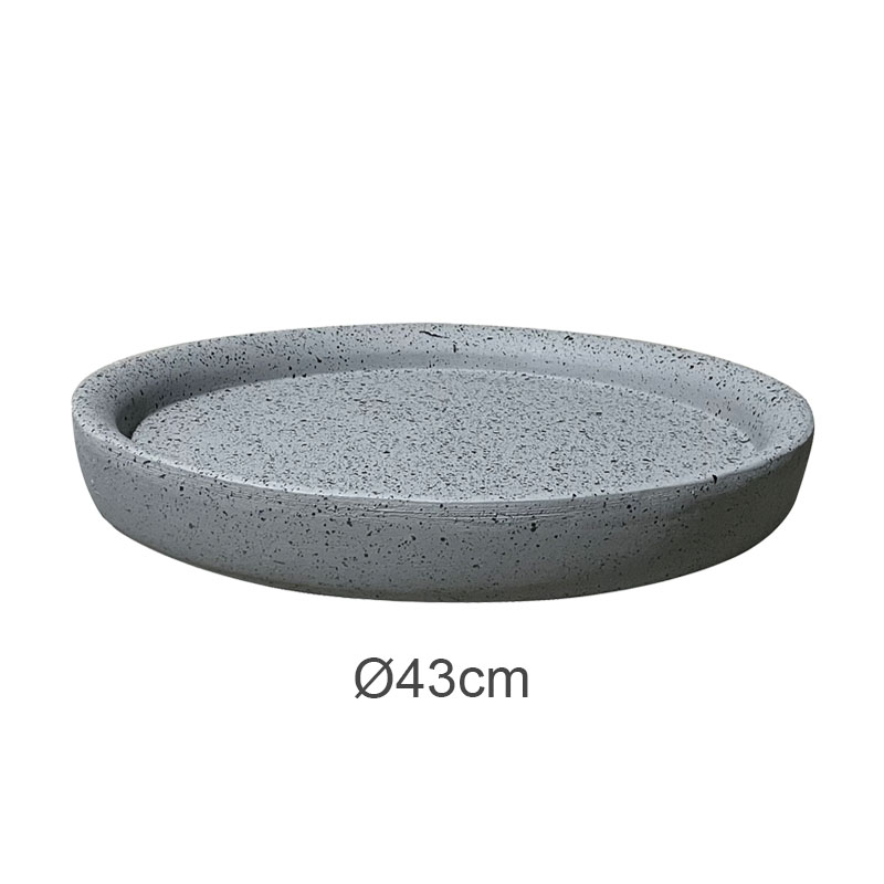 ΠΙΑΤΟ FIBER CLAY ΓΚΡΙ ΓΡΑΝΙΤΗ ΣΤΡΟΓΓΥΛΟ ΓΙΑ ΚΑΣΠΩ - Φ43x4cm 5/ΚΙΒ